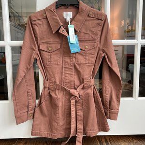 MARKET & SPRUCE Bambi Belted Cargo Jacket - Taupe, size Small